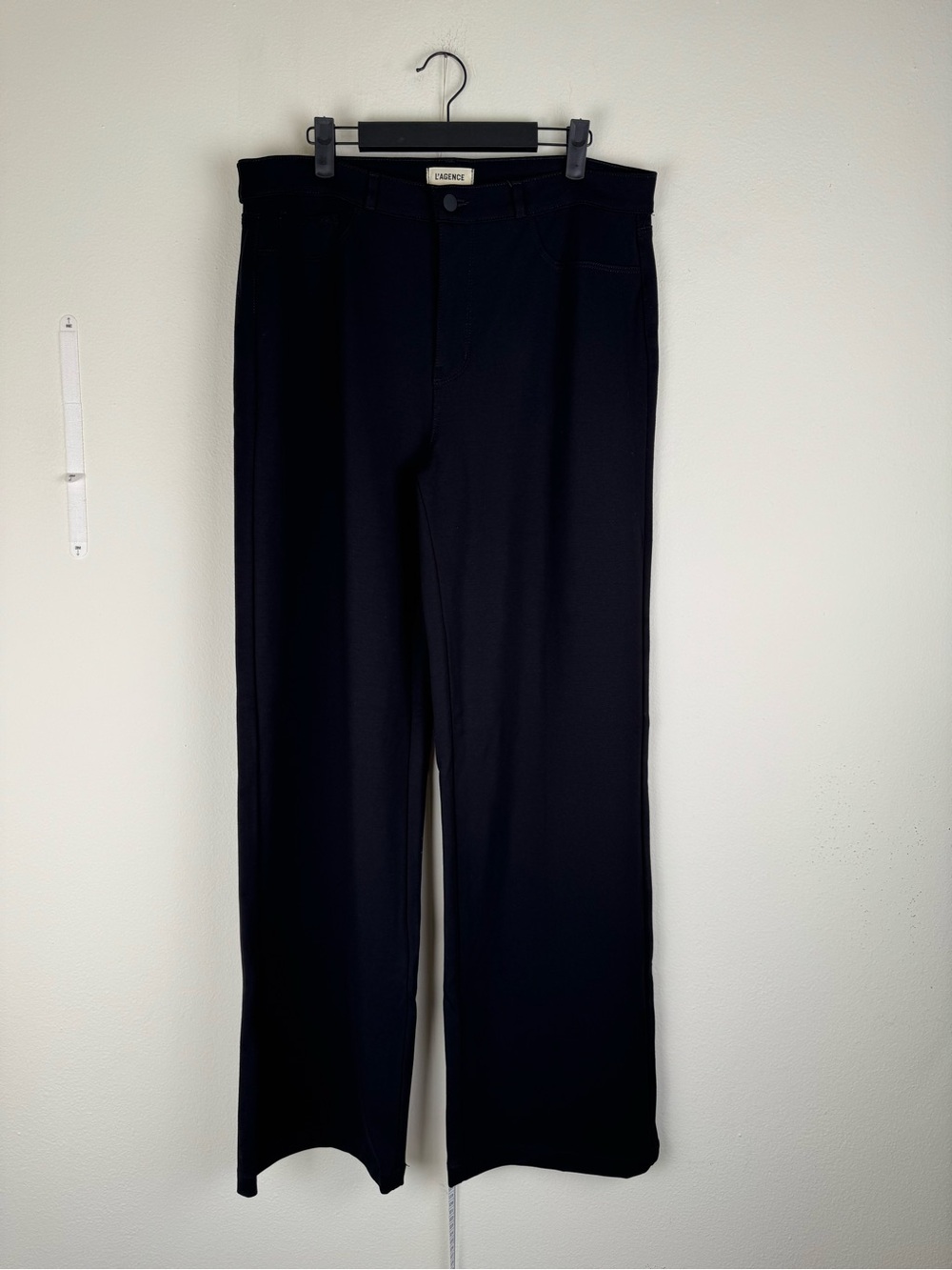 NWT L’AGENCE Clayton Ponte High Rise Wide Leg Pants Black 32 - Picture 7 of 16